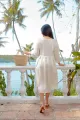 Kayla Linen Midi Dress (Relaxed Fit)-Ivory. 