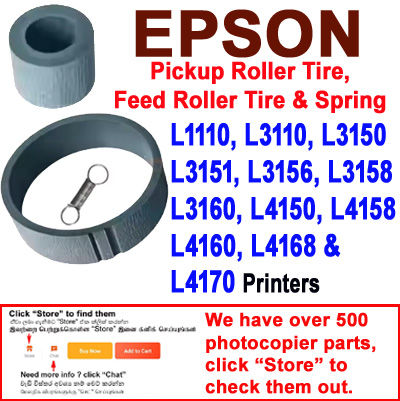 Epson Spring Pickup Roller Feed Roller Tires and spring for Epson L1110-L3110-L3150 ...