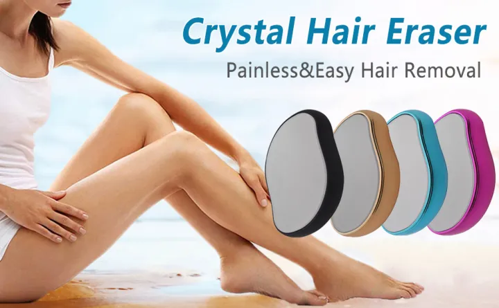 Colorful Crystal Hair Remover for Men and Women, Painless Epilator with Exfoliation, Washable Hair Removal Tool for Smooth Arms, Legs, and Back