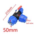 32/40/50mm Water Plastic Valve 1" 1.2" 1.5" 3-Way Quick Connector T-Type PVC PE Fast Connection 1pcs. 