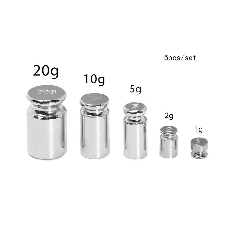 【ZOSR】 1/5pcs High quality Correction Tool 1g/2g/5g/10g/20g/50g/100g Grams Weight Measurement Scale Weights Sets Chrome Plating Weighing Scales Accurate Calibration Set