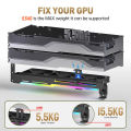 2 In 1 Rgb Gpu Holder With 3x80mm Fans Argb Horizontal Graphic Cards Bracket Video Support 5v3pin Radiator Cooling Fan. 