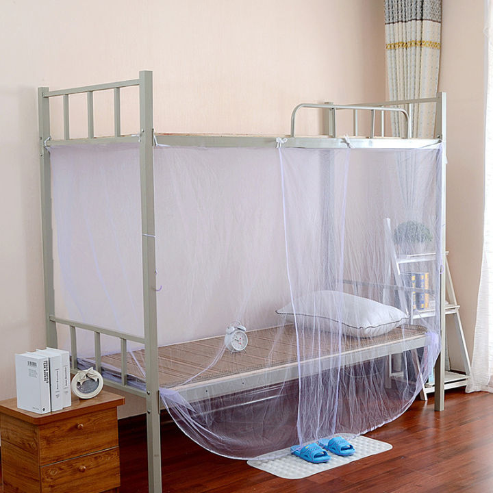 Dormitory Bunk Bed Mosquito Net Single Student Installed Mosquito Nets Dustproof Square Top Zipper Old-Fashioned Large Mosquito Net Factory