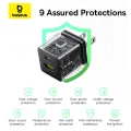 Baseus Palm Fast Charger C+U 20W/30W US with Mini White Cable USB-C to USB-C 60W 1m. 