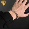 Durable ium Steel Bracelet Stylish ium Steel Chain Bracelet with Toggle Clasp for Daily Wear Parties Trendy Accessory for Men Women Highlight Match Accessory. 