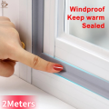 2 Meters Nylon Door Window Sealing Strip Waterproof Pu Foam Anti-mold Self-adhesive Strip Tape DIY Window Dust Proof Gap Filler/ Sealing Strips for Door Bottom Sliding Windows. 