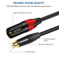 DREMAKE 2XLR Male to 2RCA Female Splitter Cable HiFi Stereo Jack RCA to XLR Mic Speaker Audio Cord for Amplifier DVD/VCD Player. 