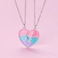 El Regalo 2 PCs BFF Best Friend Forever Split Magnetic Hearts Matching Pendant Necklaces Set- Friendship Day Gift for Besties(FROM INDIA)NUZ. 