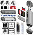 USB 3.0 SD TF Card Reader 6 in 1 Multi Memory Cardreader Type C/Micro Usb/U Disk/Tf/Sd Flash Drive OTG Phone Laptop Adapter. 