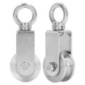 2 X Cable Pulley Wheels 360°Stainless Steel Pulley Roller Built In Dual Bearings. 