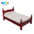 Vintage DIY Wooden Miniature Furniture Dollhouse Single Bed for Decoration. 