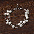 Fashion Multilayer Pearl Necklace Earrings Bracelet Jewelry Set Wedding Bridal. 