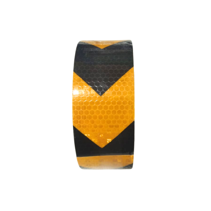 SAFETY REFLECTIVE TAPE - BLACK AND YELLOW - 25M