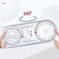 3x Multifunctional Geometric Ruler Mathematics Supplies Draft Rulers Drawing Template for Painting. 