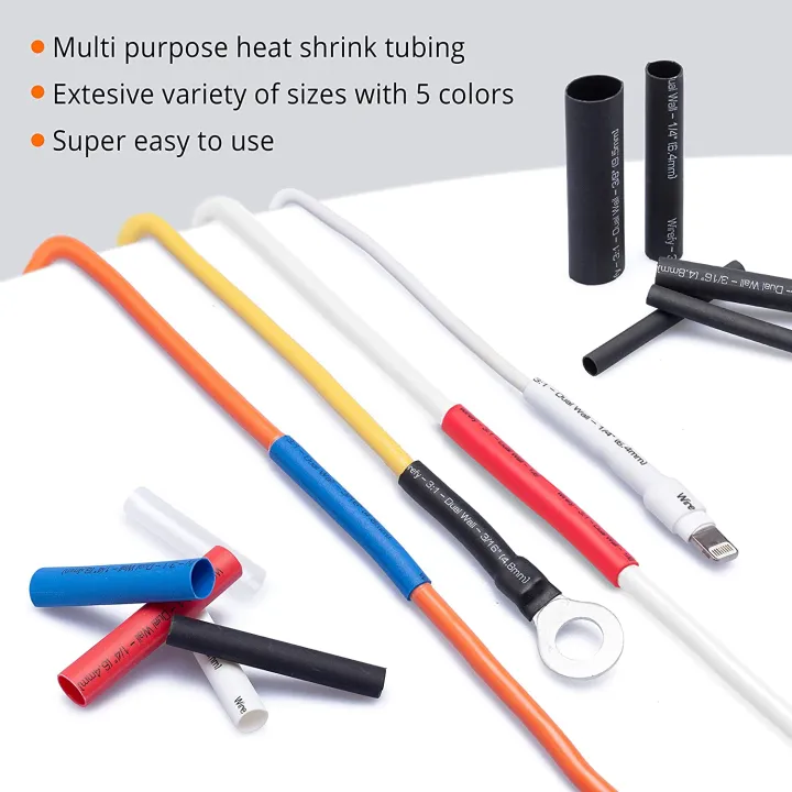 2:1%20Heat%20Shrink%20Tube%20Set,Polyolefin,Insulated%20Heat%20Shrinkable%20Sleeve%20for%20Wire%20Connection%20and%20Data%20Line%20Protection%20With%20Heater%20-%20Image%203