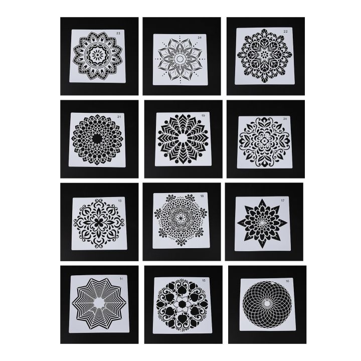15*15Cm Geometry Mandala Painting Stencils DIY Drawing Scrapbook Wall ...
