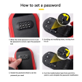 Key Safe Box Weatherproof 4 Digit Combination Outdoor Key Security Storage Case Key Lock Box Wall Mounted Easy Install Easy to Use ,Black & Red. 