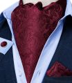 Men Vintage Blue Red Green Paisley Plaid Wedding Formal Cravat Ascot Scrunch Self British Style Gentleman Silk Necktie DiBanGu. 