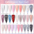 DeHuiNet LILYCUTE 15ML Quick Nail Extension Gel Glitter Pink Vernis SemiPortable Permanent UV Gel Nail Polish Nail Art Prolong Construction Gel. 