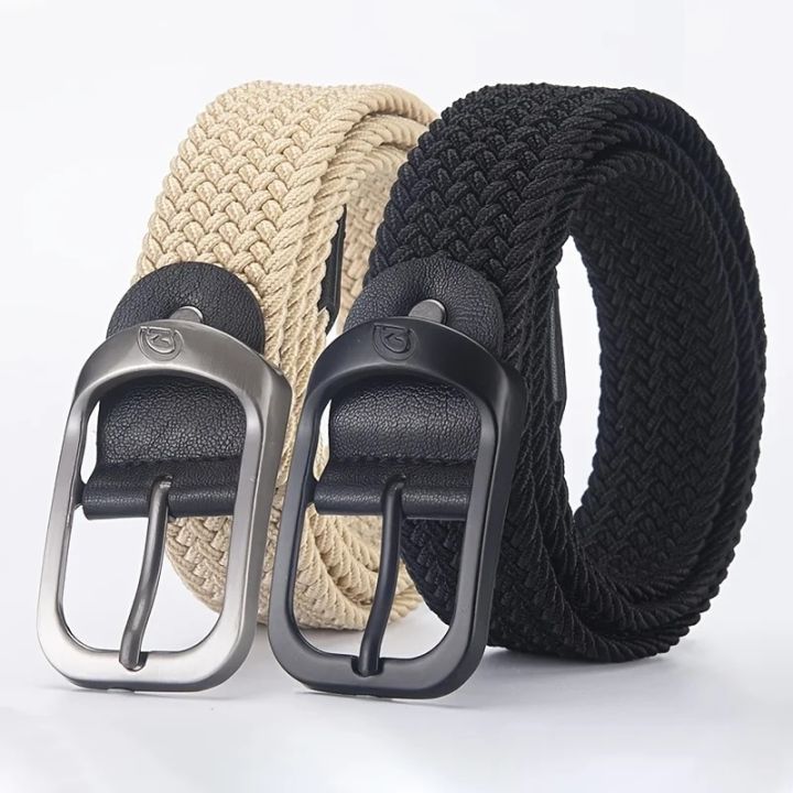 【HUT】 Men's Belt Casual Woven Elastic Belt Outdoor Sports Women's Belt Climbing Work Belt Jeans Suit Pants Men's And Women's Universal