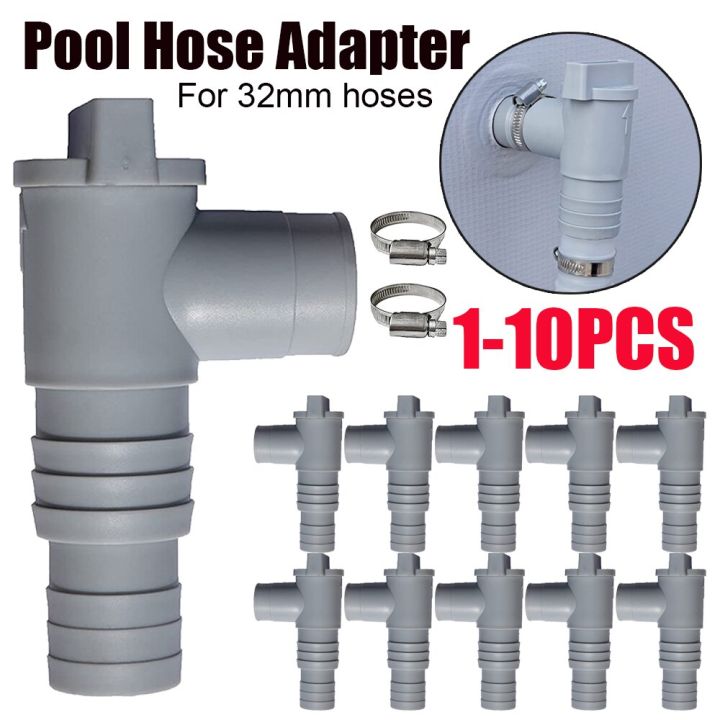 1-10pcs PVC Pool On/Off Plunger Valve Leak Proof 32mm Ground Pool Adapter Sealed Replacement for Outdoor Pool Accessories