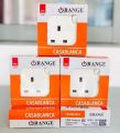 Orange 13A Plug Base Casablanca White  X5 Series 13A - 3 Hole Square Pin Switched Socket Outlet (100-1130) LIFE TIME WARRANTY. 