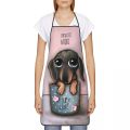 NEW Dachshund Cup Love Aprons for Men Women Sausage Wiener Badger Dogs Adult Unisex Kitchen Chef Bib Tablier Cuisine Cooking Baking. 