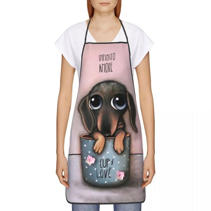 NEW%20Dachshund%20Cup%20Love%20Aprons%20for%20Men%20Women%20Sausage%20Wiener%20Badger%20Dogs%20Adult%20Unisex%20Kitchen%20Chef%20Bib%20Tablier%20Cuisine%20Cooking%20Baking%20-%20Image%202