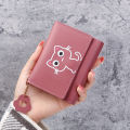 Cute Leather Short Wallet for Women (Brown). 