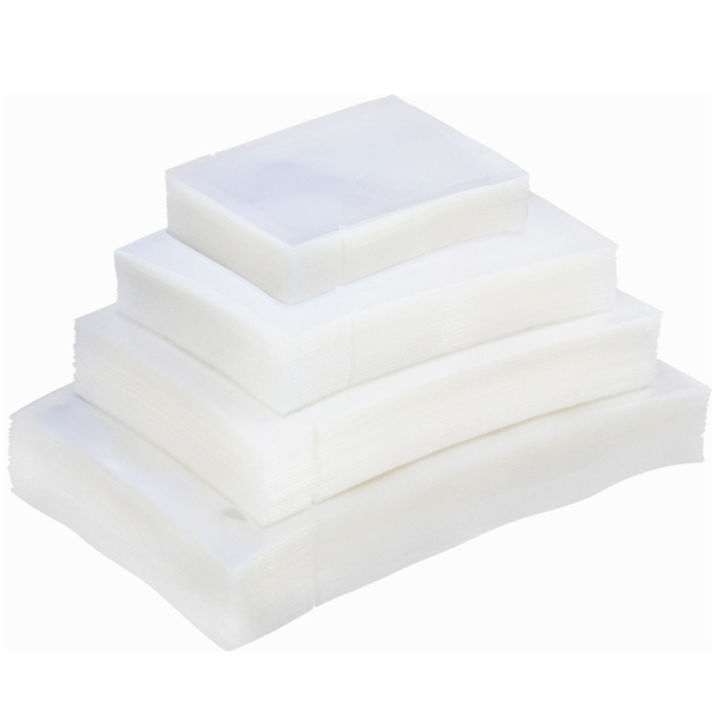 100Pcs/lot Transparent Nylon Flat Top Vacuum Seal Storage Package Bag Heat Seal Packing Pouches for Meat Fruit Grain Pack