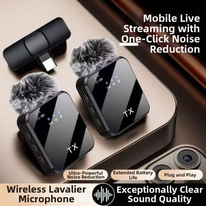Plug and Play Portable Wireless Microphone Mini Noise Cancellation Clip ...
