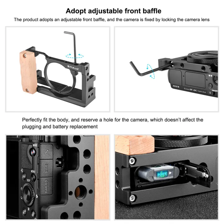 PULUZ%20Light%20and%20Durable%20Video%20Camera%20Cage%20Stabilizer%20Mount%20With%20International%20Universal%20Quick-release%20Plate%20and%20Cold%20Shoe%20Jack%20for%20Sony%20RX100%20VI%20/%20VII%20-%20Image%204
