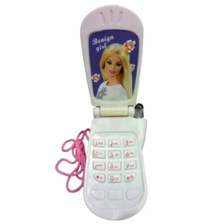Princess Girls Sparkle Pink Mobile Phone Flip Toy Phone With Music