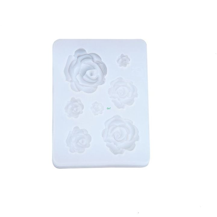 7 Sizes Resin Rose Flower Pendant Silicone Mold Resin Jewelry Making ...