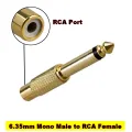 Mono 6.35mm Male to RCA Female Audio Mixer Adapter TS 1/4inch Plug to RCA Jack AV Audio Connector Converter Gold/Silver. 