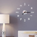 DIY Wall Clock, 3D Frameless Modern Large Wall Clock Stickers with Mute Movement for Home Office Decoration. 