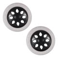 2X Black White Plastic Core Foam Shopping Trolley Cartwheel Casters. 