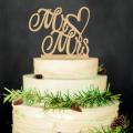 Wooden Cake Topper Love Mr&Mrs Letters Cake Wedding Toppers Engagement Cake Decoration Supplies. 