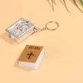 Mini Holy Bible Book Keychain – Silver, 170 Mini-Pages of Bible Passages. 