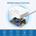 LENCENT Mini Extension Lead with 3 USB Port, 2 Way Outlets Power Strip with 3 USB Slots, Multi Plug Power Extension with 1.8M Braided Extension cord for Home Office Travel (13A 3250W). 
