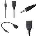 USB Female to 3.5 Male Audio Plug AUX Jack to USB 2.0 Stereo Female Car Type the in Audio OTG Plug Adapter Cable Converter I0R1. 