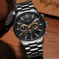 New Luxury Stainless Steel / Leather Strap Chain Quartz Analog Wrist Watch For Men Gents Boys LIGEx 191545919 STYLES-CMB (PVT) LTD. 