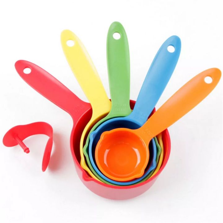 Measuring Cups 5 In 1 - 5Pcs Plastic Measuring Cups Spoon Scoop Kitchen Cooking Tool Baking Utensil Multi Colour 5pcs/set Measuring Spoons Colorful Plastic Measure Spoon Useful Sugar Cake Baking Spoon Kitchen Baking Measuring Tools