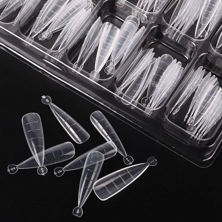 100Pcs/box Dual Forms Tips Quick Building Gel Mold Nail System Full Cover Tips Nail Extension Forms For Manicuring Tools Set