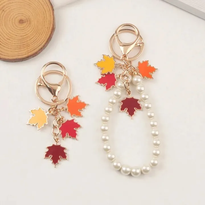 %E3%80%90HOT%E3%80%91%20Elegant%20Maple%20Leaf%20Wristlet%20Keychain%20Cute%20Pearl%20Pendant%20With%20Keyrings%20For%20Women%20Keys%20Phones%20Creative%20DIY%20Wallets%20Decoration%20-%20Image%202