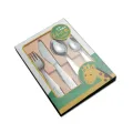 【KuaKe Mall】4PCS/pack Stainless Steel Cutlery Pattern Carving Children Tableware Western-style Spoon Fork Set Baby Flatware. 