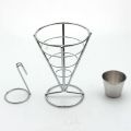 8 Pcs French Fries Stand Cone Basket Fry Holder with Dip Dishe Cone Snack Fried Chicken Display Rack Food Shelves Bowl. 