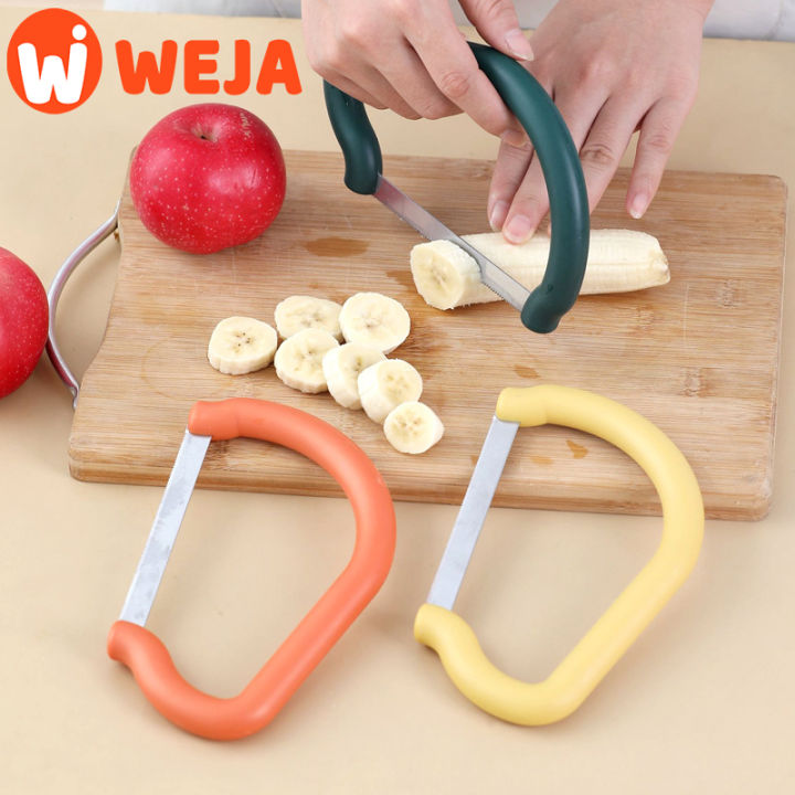 Kitchen gadget stainless steel banana slicer cucumber ham fruit and vegetable slicer