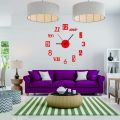 DIY Wall Clock New Modern Design Silent Acrylic English Numbers Wall Clocks for Home Living Room Wall Watch Stickers Decoration. 