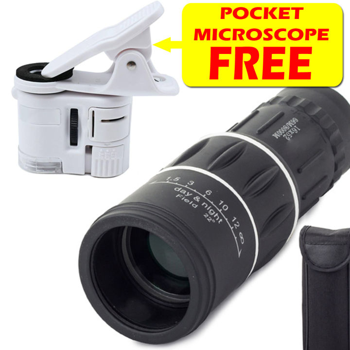Monocular Telescope with FREE Pocket Microscope
